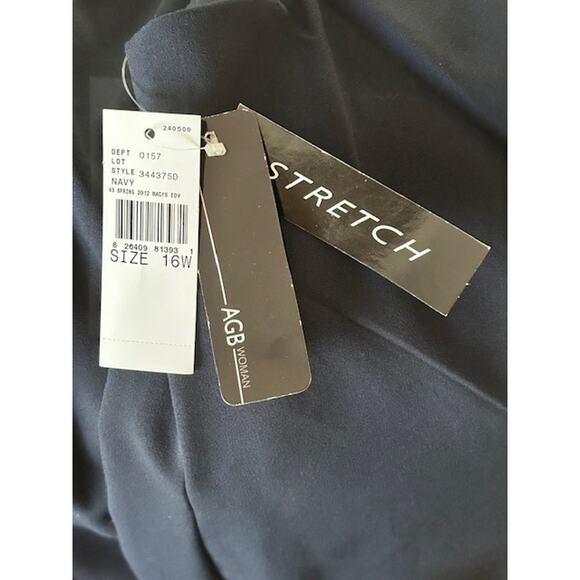 AGB Woman Navy Sheath Dress Stretch Size 16W NWT Plus Size - Picture 5 of 5